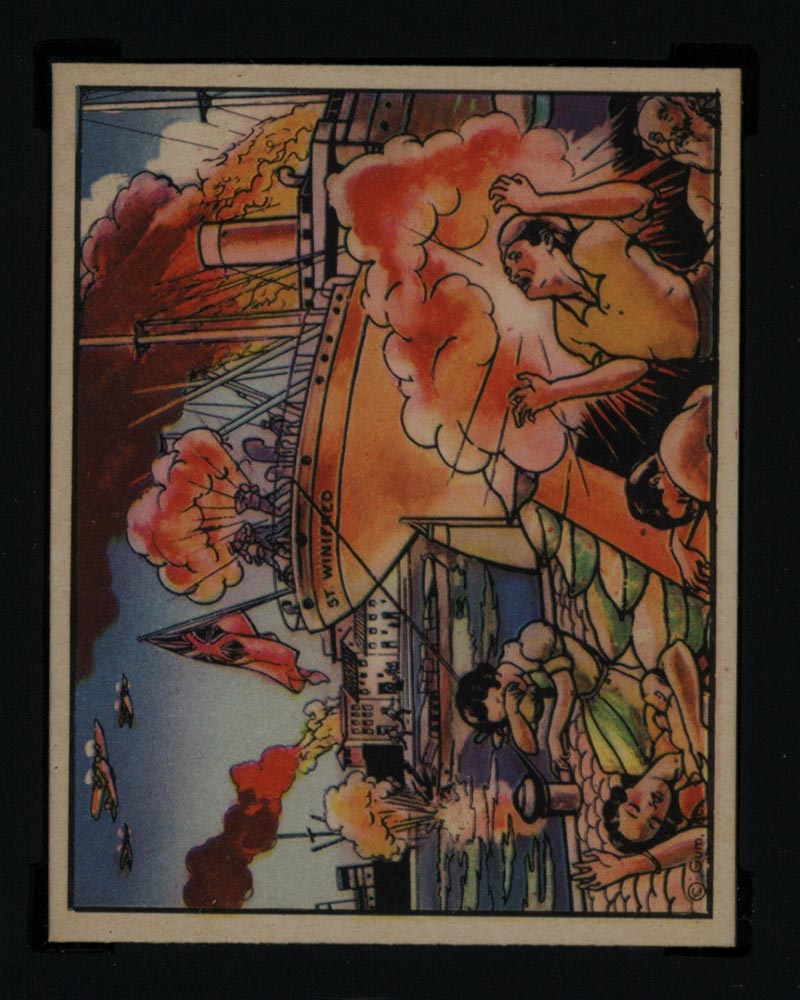 1938 Gum Inc Horrors of War #239 Rebels Bomb Alicante, Firing British Ship - Front