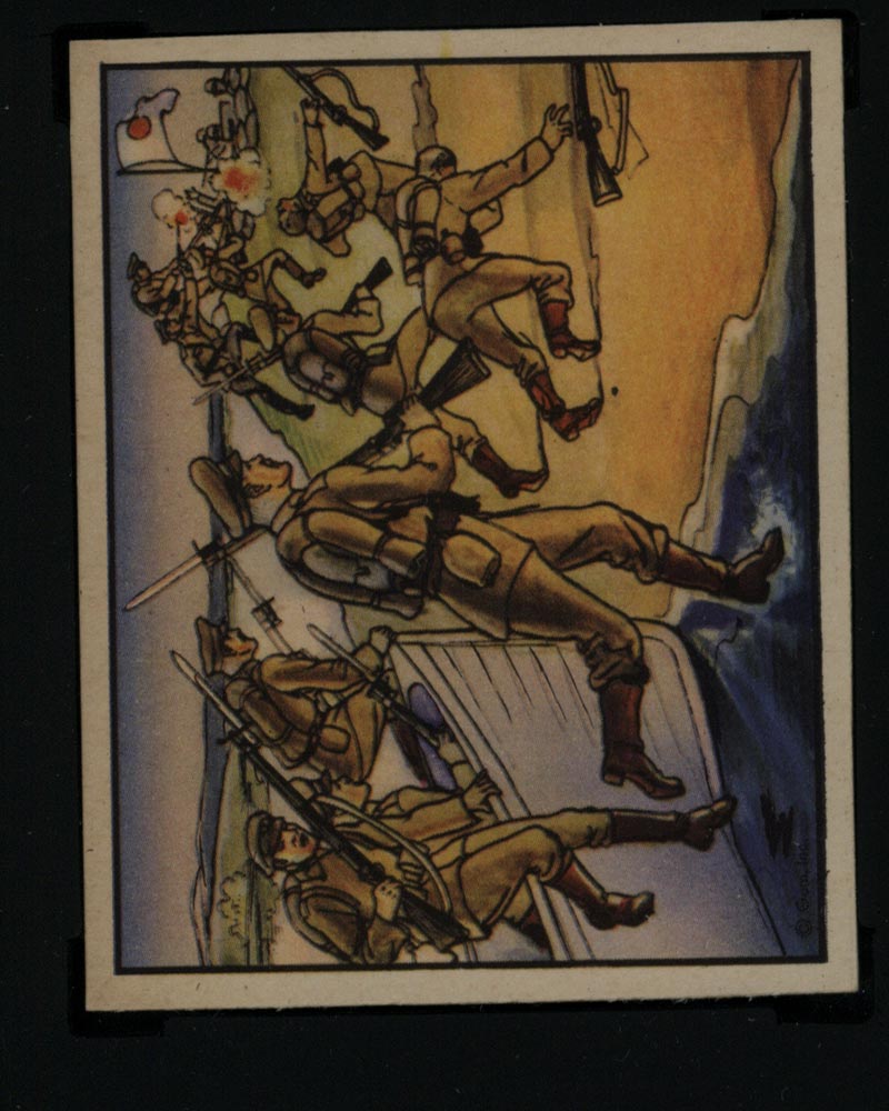 1938 Gum Inc Horrors of War #243 Soviet Cutter Lands on Island in Jap Clash - Front