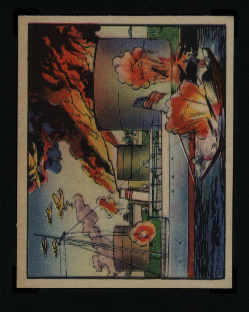 1938 Gum Inc Horrors of War #267 Jap Bombers Ignite U.S. Oil Tanks - Front