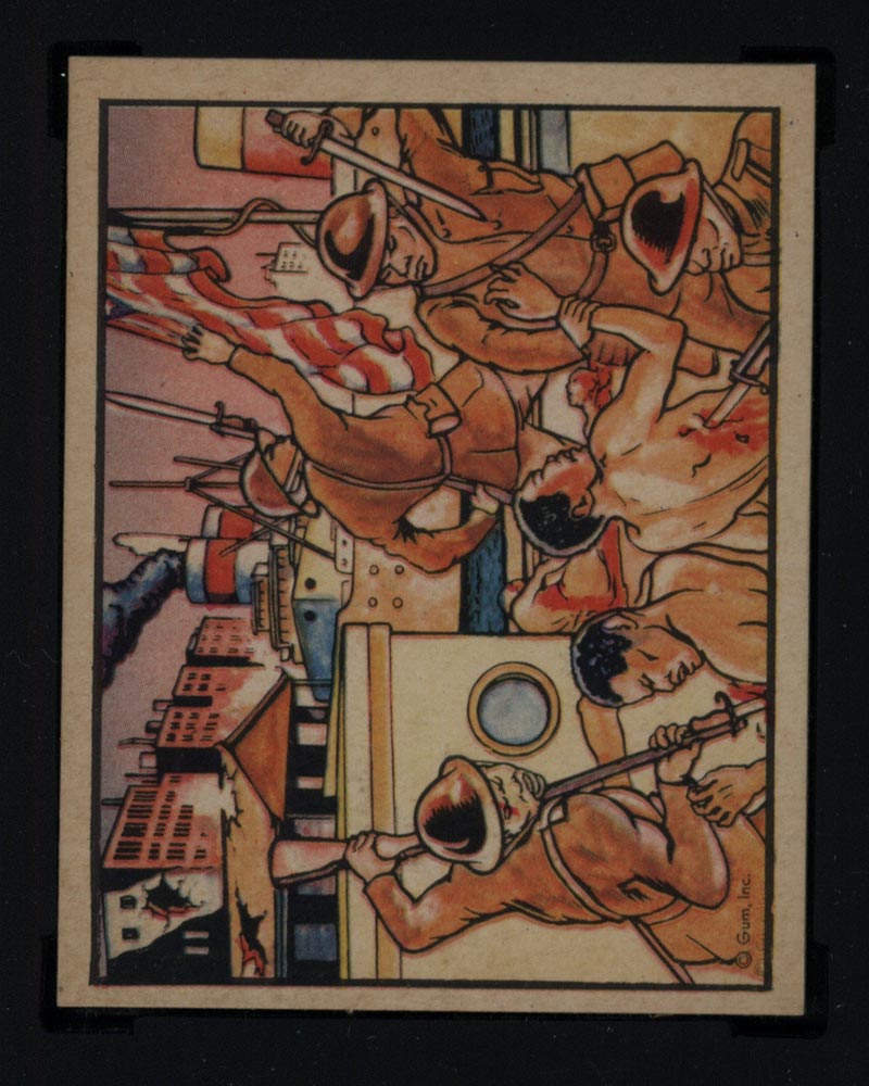 1938 Gum Inc Horrors of War #37 Japanese Seize Vessel and Destroy U.S. Flag - Front