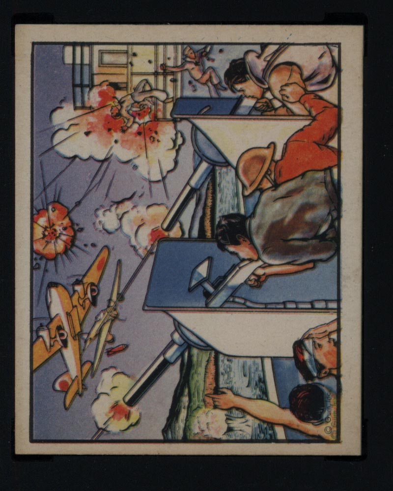 1938 Gum Inc Horrors of War #40 Panay Machine Gunners Fight Back - Front
