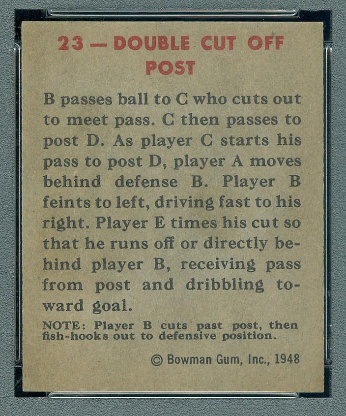 1948 Bowman #23 Double Cut Off Post - Back