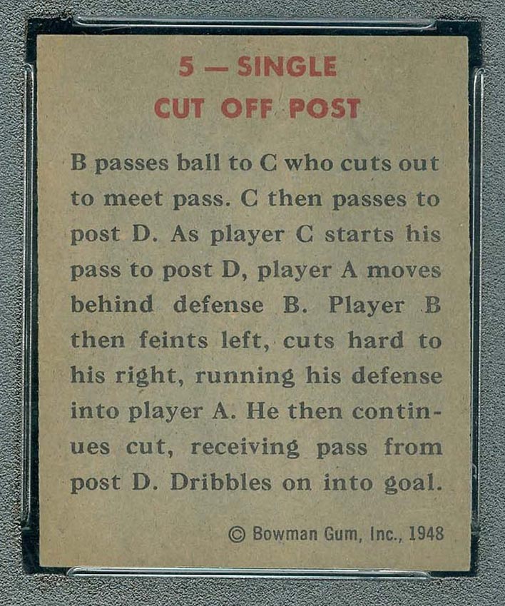1948 Bowman #5 Single Cut Off Post - Back