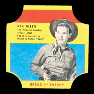 1950-1951 D290-12 Bread for Energy Rex Allen Actor, Utah Wagon Train