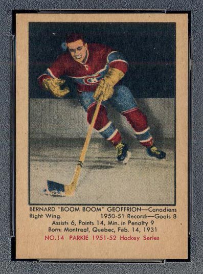 1951-1952 Parkhurst #14 Bernie “Boom Boom” Geoffrion Montreal Canadiens
