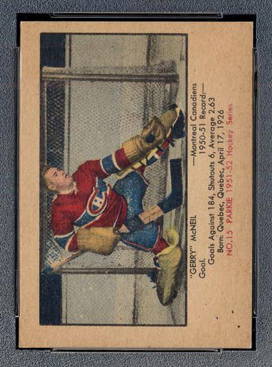 1951-1952 Parkhurst #15 Gerry McNeil Montreal Canadiens
