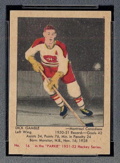1951-1952 Parkhurst #16 Dick Gamble Montreal Canadiens