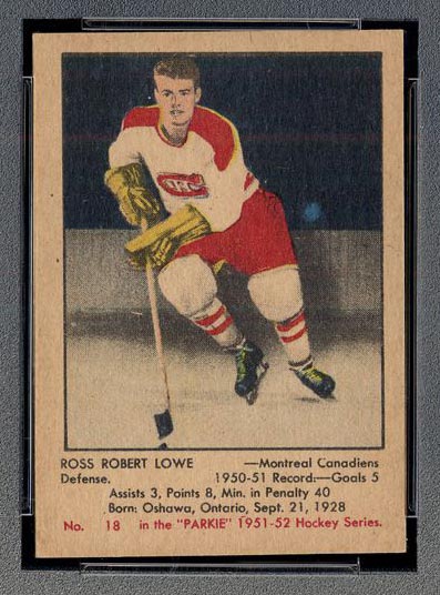 1951-1952 Parkhurst #18 Ross Robert Lowe Montreal Canadiens