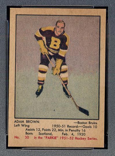 1951-1952 Parkhurst #30 Adam Brown Boston Bruins