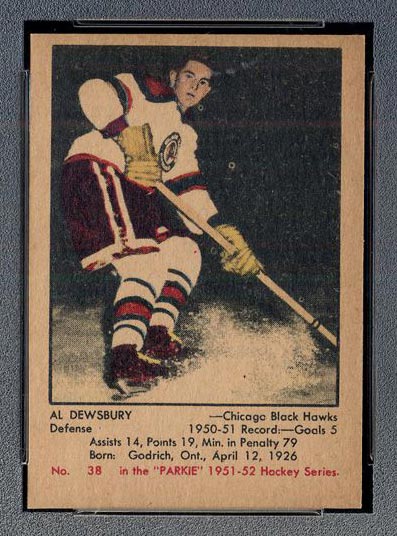 1951-1952 Parkhurst #38 Al Dewsbury Chicago Black Hawks