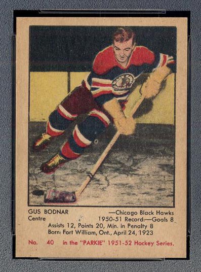 1951-1952 Parkhurst #40 Gus Bodnar Chicago Black Hawks