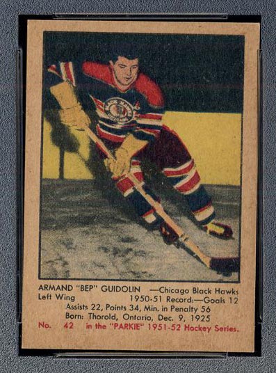 1951-1952 Parkhurst #42 Bep Guidolin Chicago Black Hawks