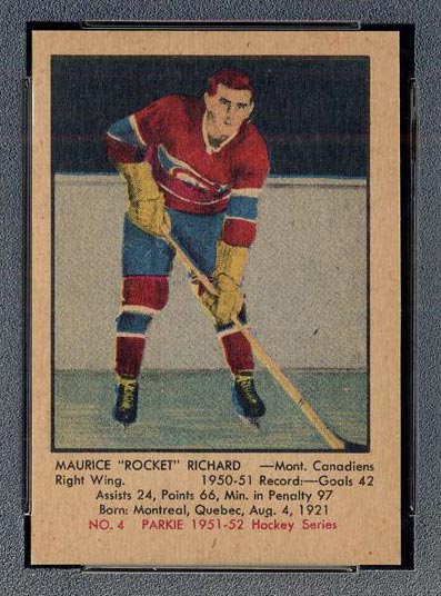 1951-1952 Parkhurst #4 Maurice Richard Montreal Canadiens
