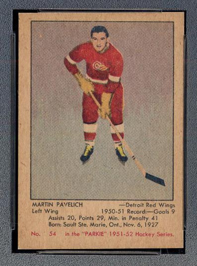 1951-1952 Parkhurst #54 Marty Pavelich Detroit Red Wings