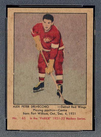 1951-1952 Parkhurst #63 Alex Delvecchio Detroit Red Wings