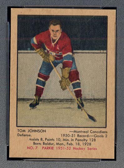 1951-1952 Parkhurst #7 Tom Johnson Montreal Canadiens