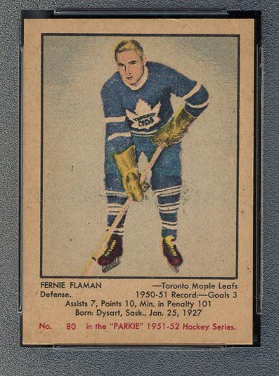 1951-1952 Parkhurst #80 Fern Flaman Toronto Maple Leafs