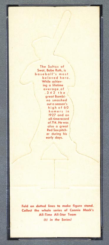 1951 Topps Connie Mack All-Stars Babe Ruth New York Yankees - White Back