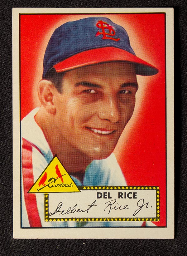 1952 Topps #100 Del Rice St. Louis Cardinals - Front