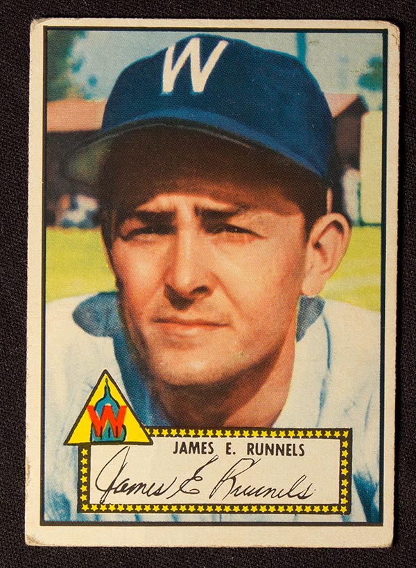 1952 Topps #2 James E. Runnels Washington Senators - Front