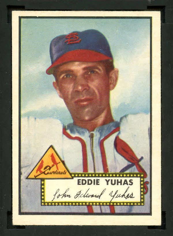 1952 Topps #386 Eddie Yuhas St. Louis Cardinals - Front