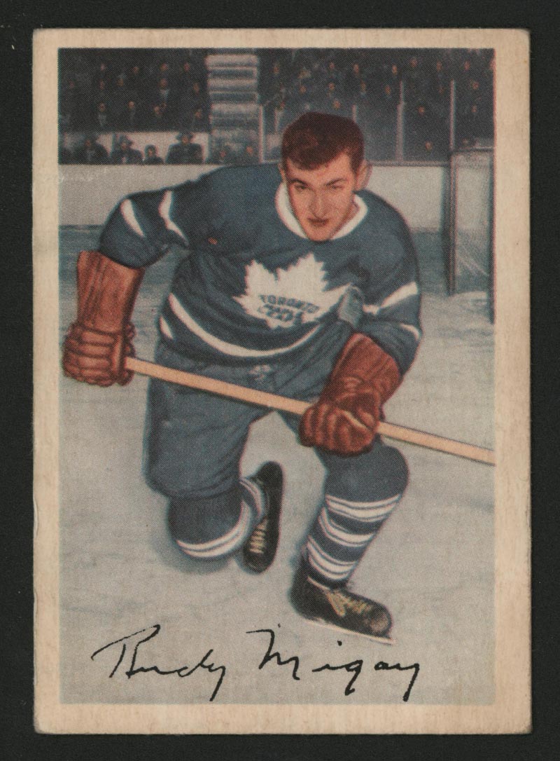 1953-1954 Parkhurst #17 Rudy Migay Toronto Maple Leafs - Front