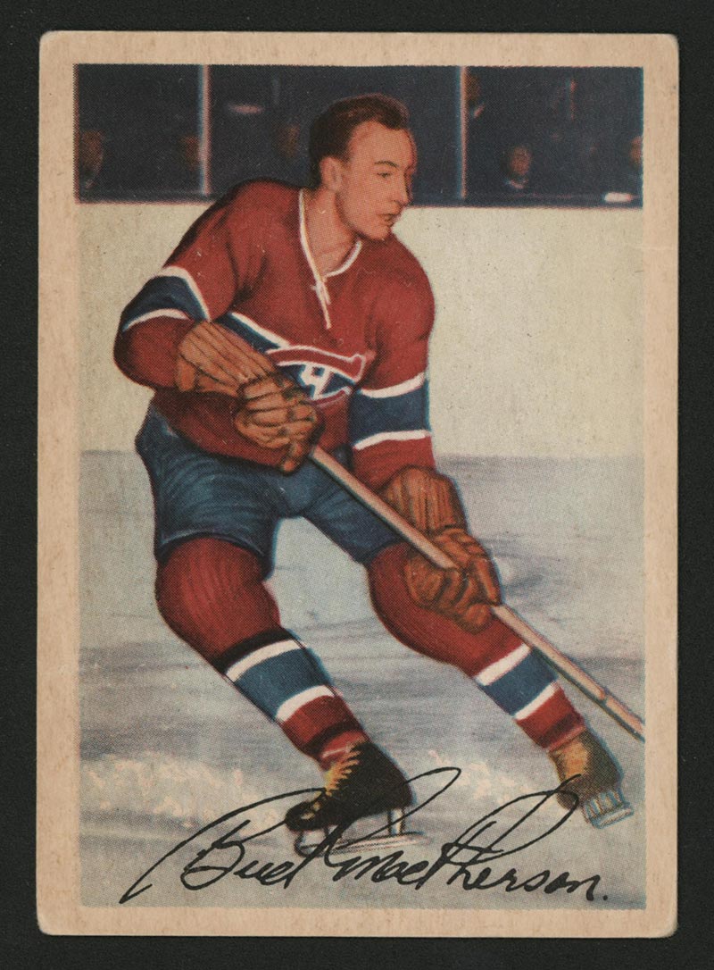 1953-1954 Parkhurst #22 “Bud” MacPherson Montreal Canadiens - Front