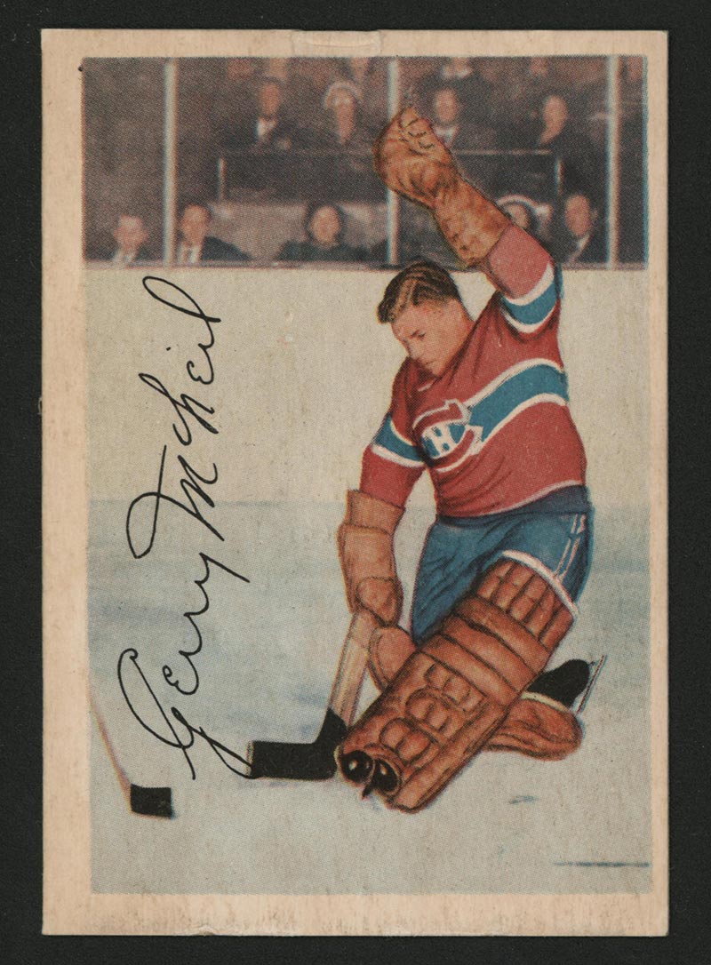 1953-1954 Parkhurst #25 Gerry McNeil Montreal Canadiens - Front
