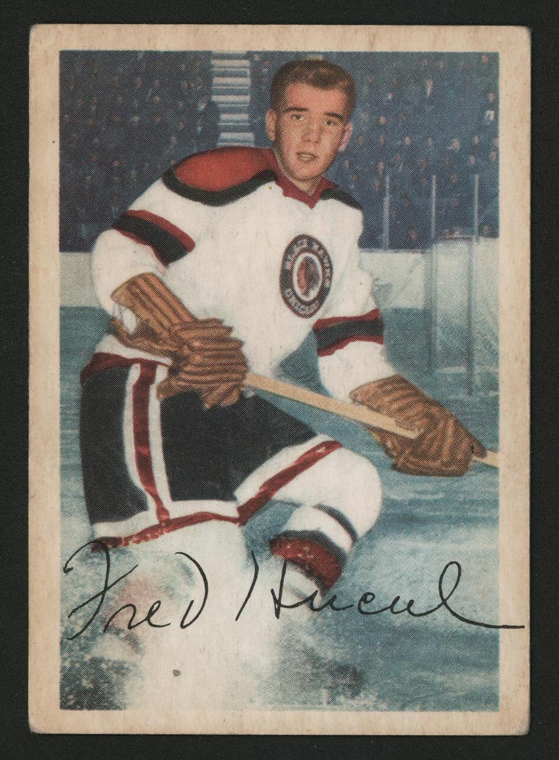 1953-1954 Parkhurst #71 Fred Hucul Chicago Black Hawks - Front