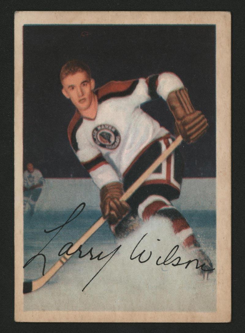 1953-1954 Parkhurst #74 Larry Wilson Chicago Black Hawks - Front