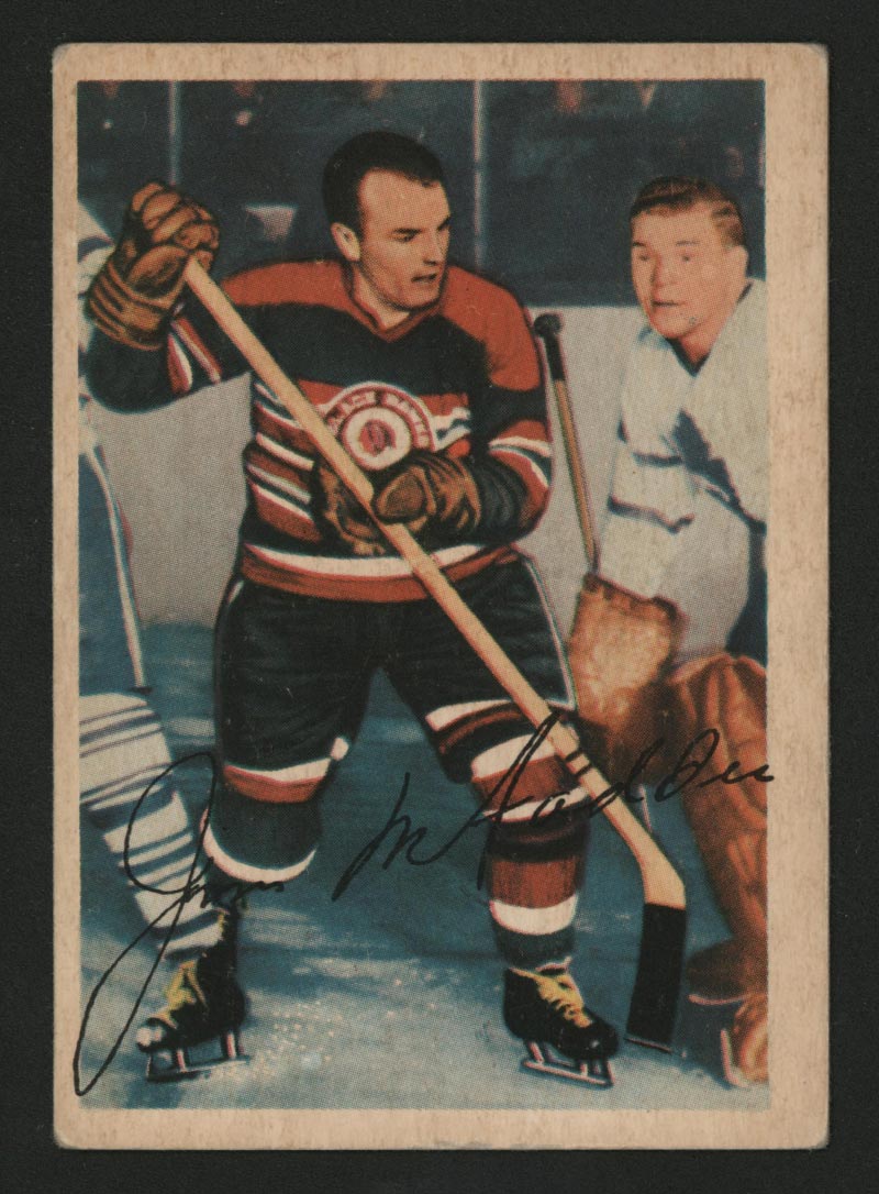 1953-1954 Parkhurst #77 Jim McFadden Chicago Black Hawks - Front