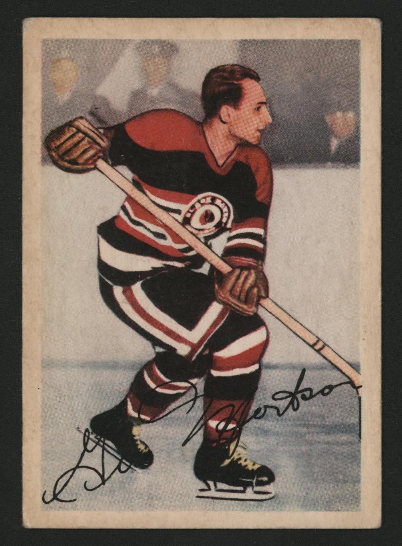 1953-1954 Parkhurst #81 Gus Mortson Chicago Black Hawks - Front