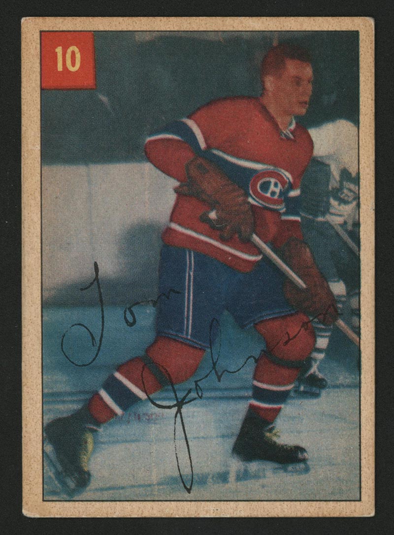 1954-1955 Parkhurst #10 Tom Johnson Montreal Canadiens - Front