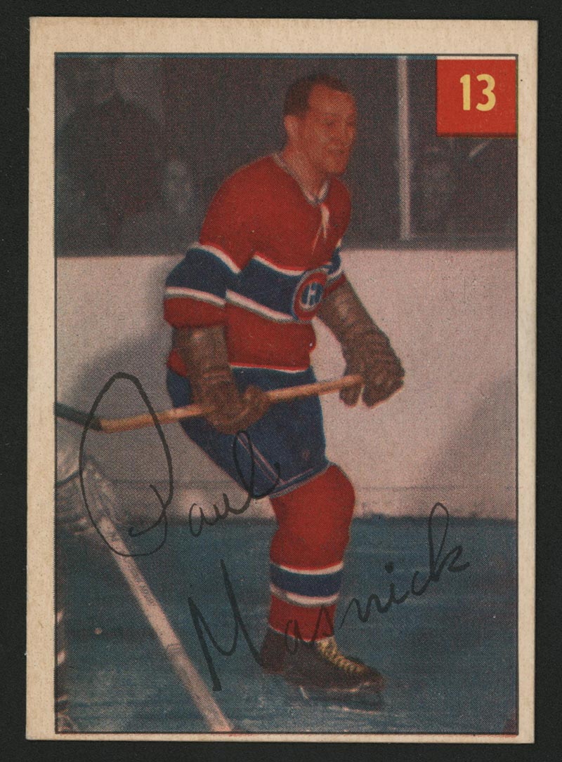 1954-1955 Parkhurst #13 Paul Masnick Montreal Canadiens - Front