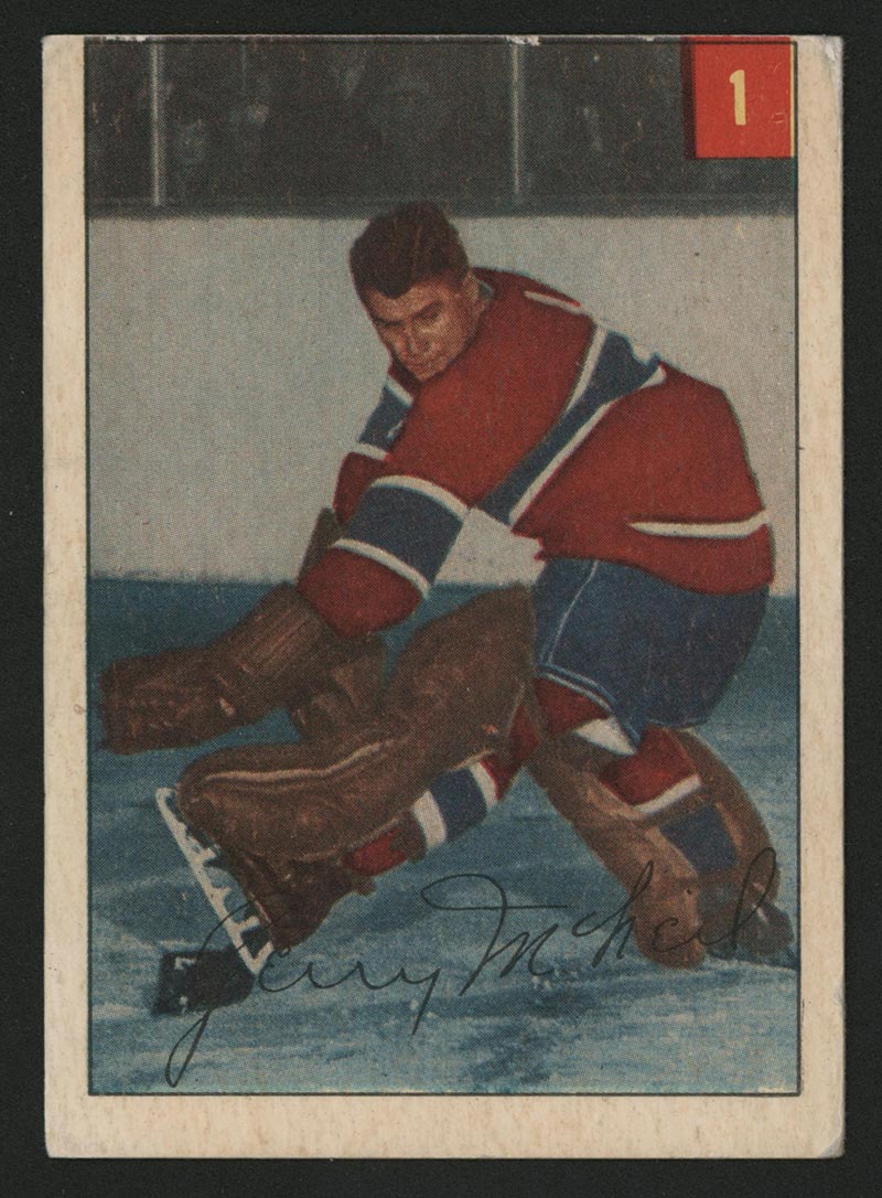 1954-1955 Parkhurst #1 Gerry McNeil Montreal Canadiens - Front