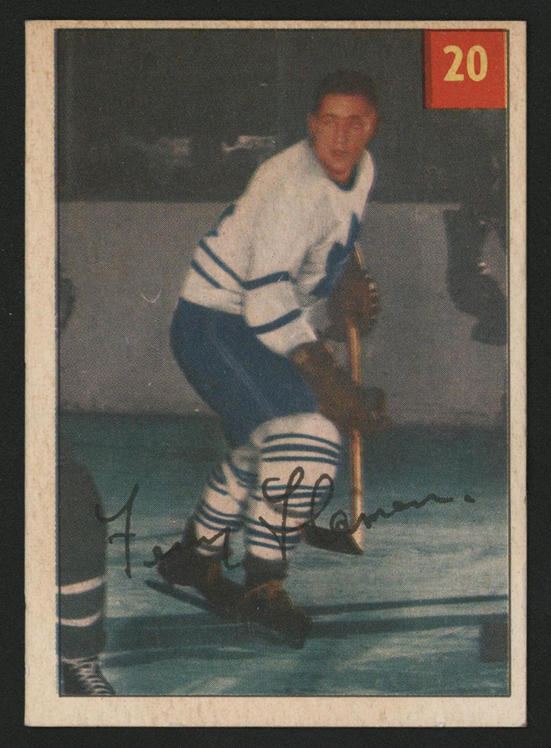 1954-1955 Parkhurst #20 Fern Flaman Toronto Maple Leafs - Front