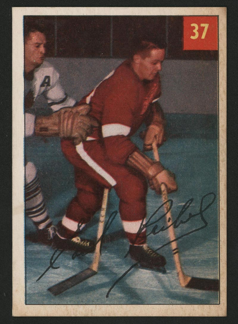 1954-1955 Parkhurst #37 Earl Reibel (Lucky Premium) Detroit Redwings - Front