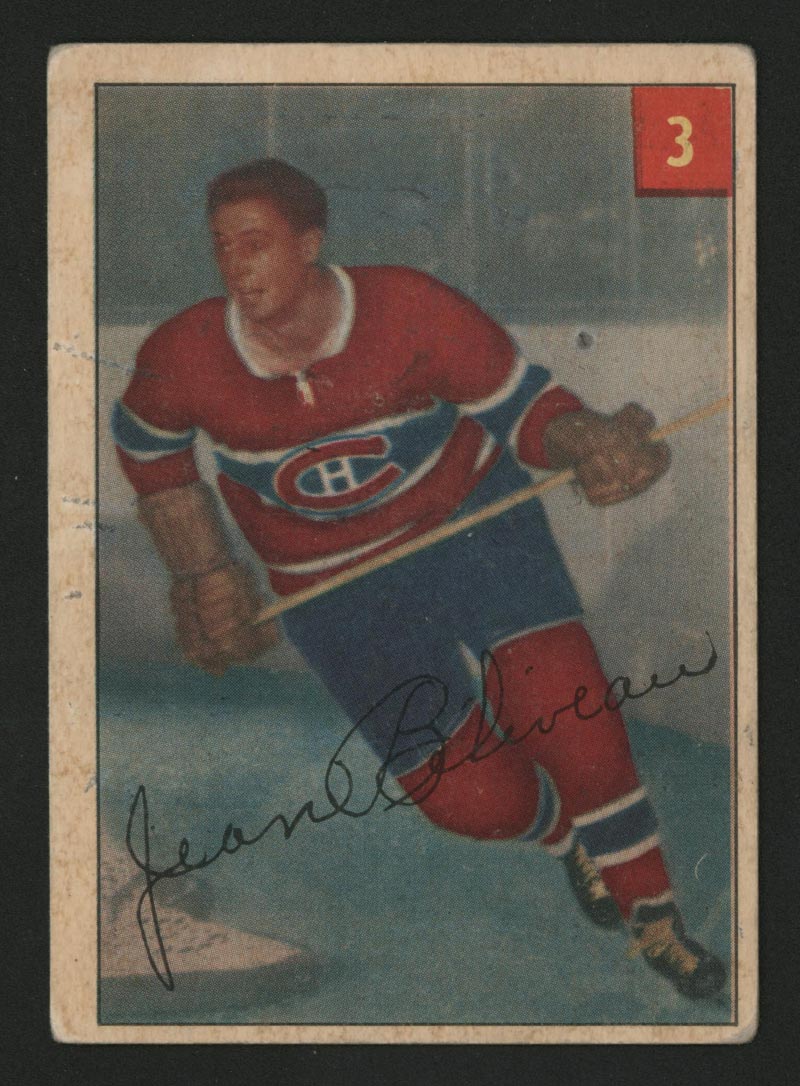 1954-1955 Parkhurst #3 Jean Beliveau Montreal Canadiens - Front