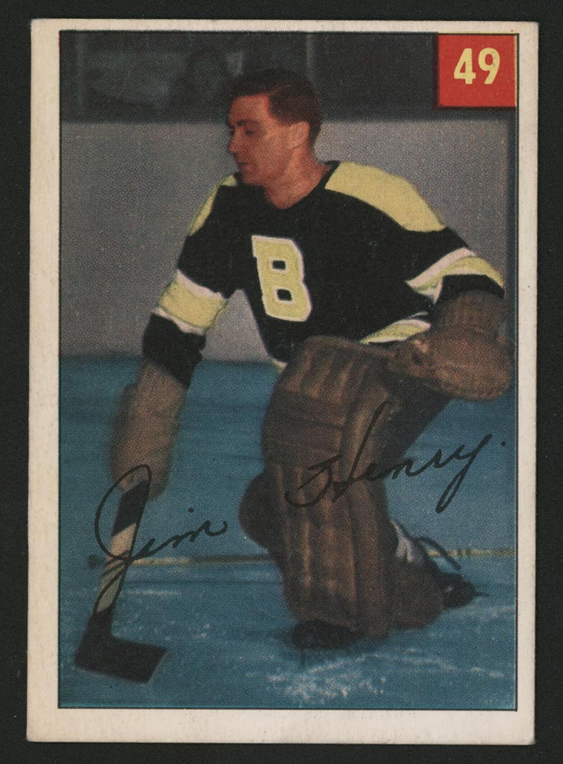 1954-1955 Parkhurst #49 Jim Henry Boston Bruins - Front