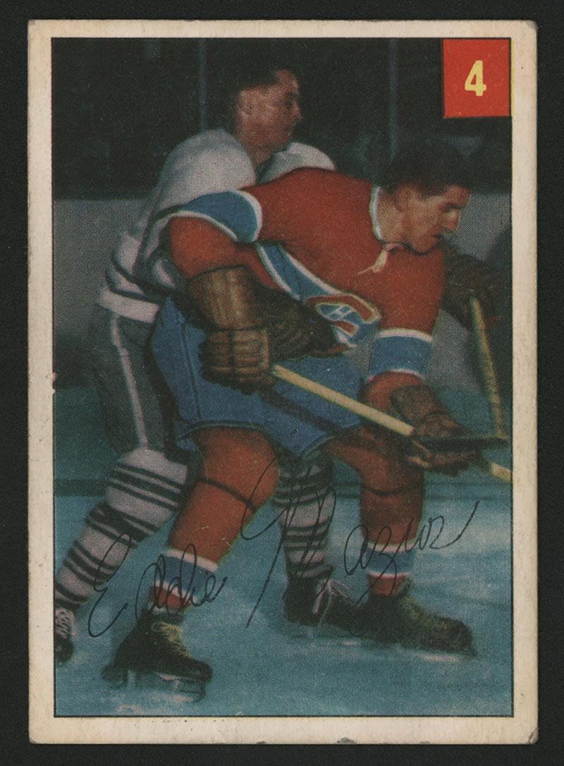 1954-1955 Parkhurst #4 Eddie Mazur Montreal Canadiens - Front