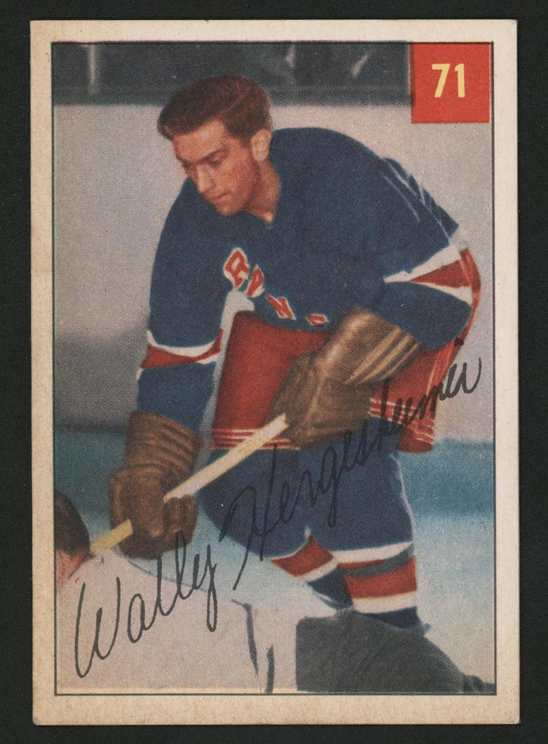 1954-1955 Parkhurst #71 Wally Hergesheimer New York Rangers - Front