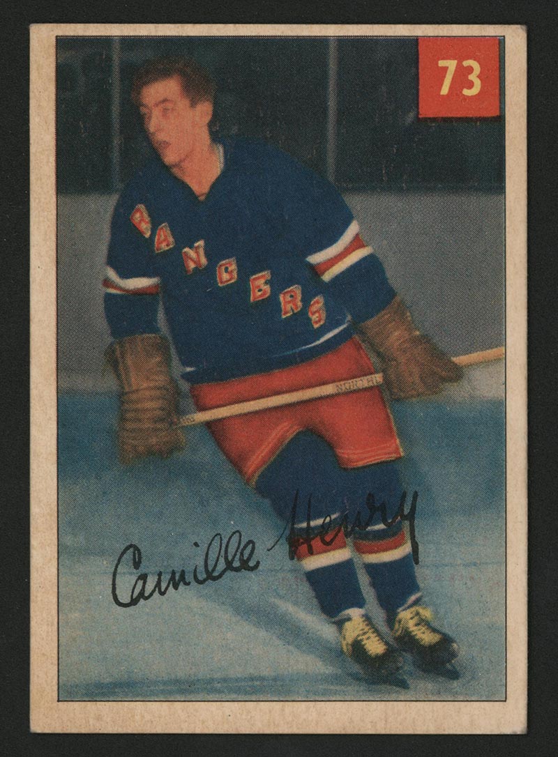 1954-1955 Parkhurst #73 Camille Henry New York Rangers - Front