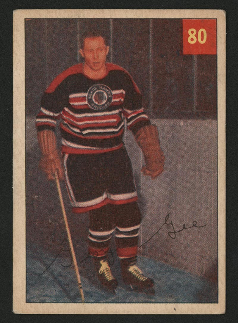 1954-1955 Parkhurst #80 George Gee Chicago Black Hawks - Front