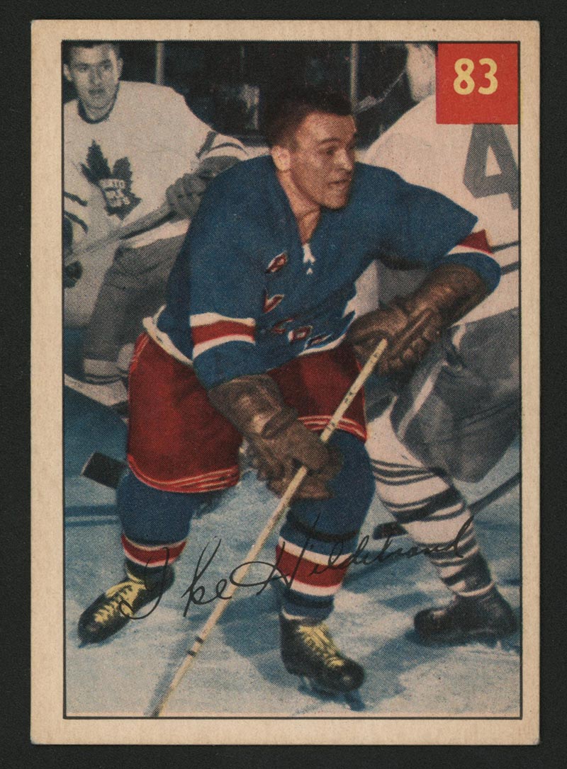 1954-1955 Parkhurst #83 Ike Hildebrand Chicago Black Hawks - Front