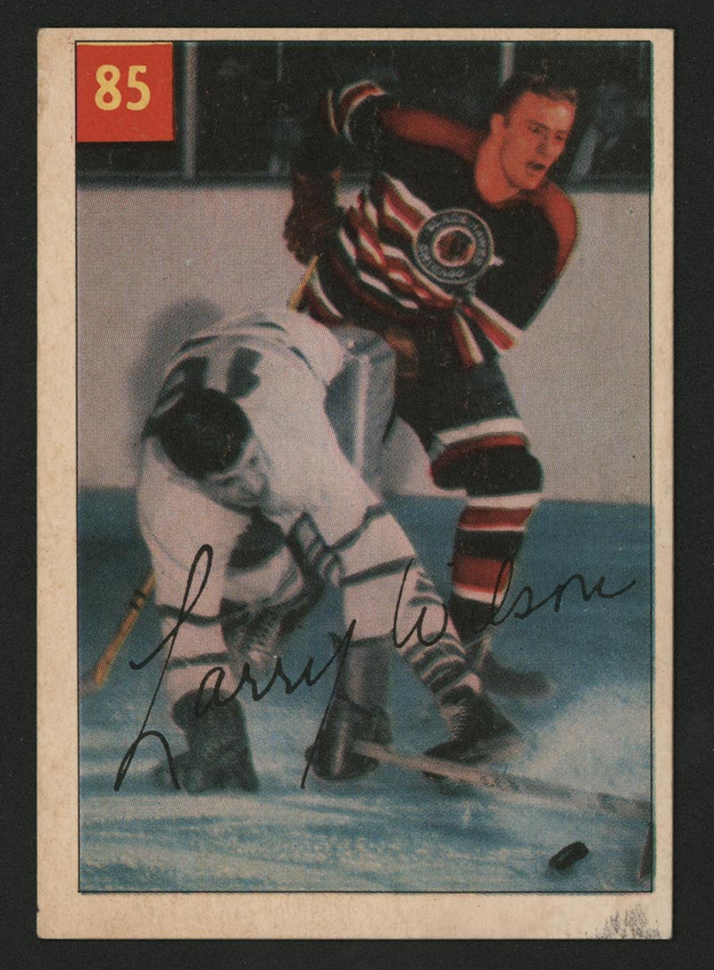 1954-1955 Parkhurst #85 Larry Wilson (Lucky Premium) Chicago Black Hawks - Front