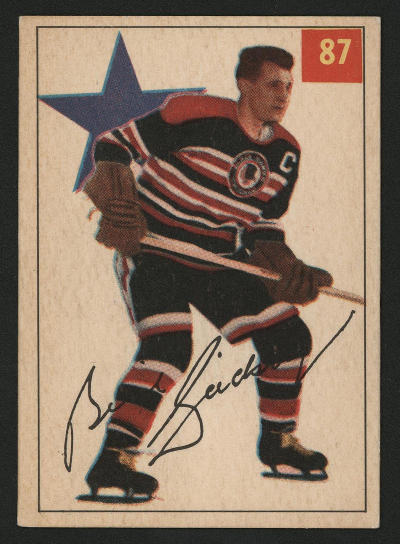 1954-1955 Parkhurst #87 Bill Gadsby Chicago Black Hawks - Front