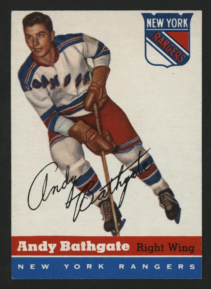 1954-1955 Topps #11 Andy Bathgate New York Rangers - Front