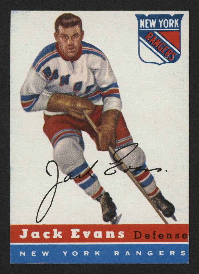 1954-1955 Topps #14 Jack Evans New York Rangers - Front