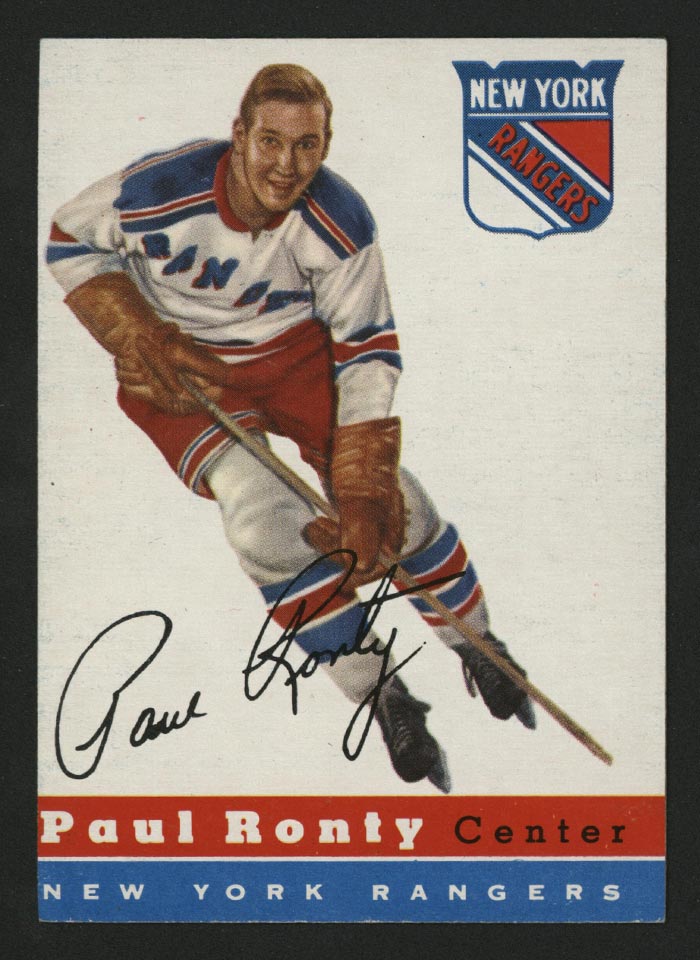 1954-1955 Topps #15 Paul Ronty New York Rangers - Front