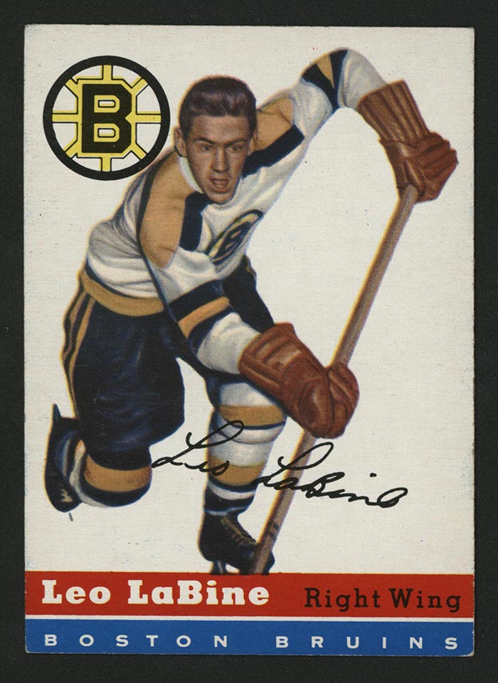 1954-1955 Topps #19 Leo LaBine Boston Bruins - Front